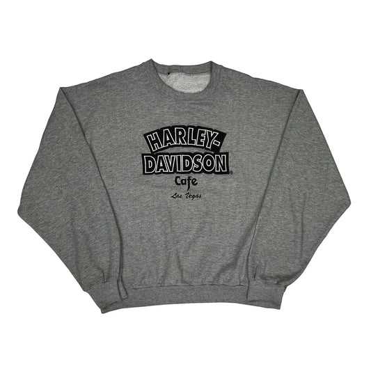 Las Vegas Harley Davidson Spellout Sweatshirt - XL Grey Cotton