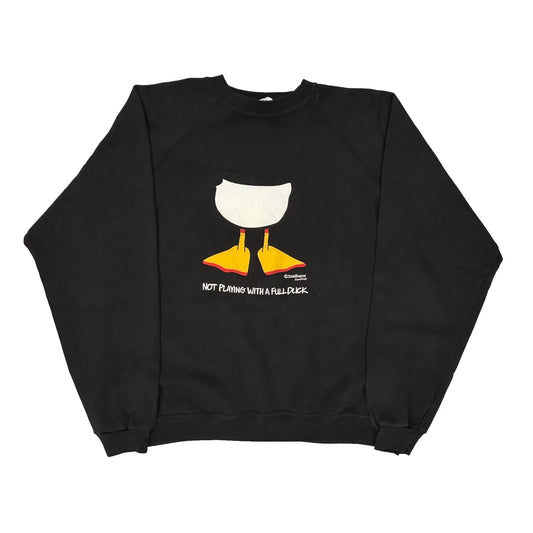 Not Playing With A Full Duck Hanes Graphic Sweatshirt - 2XL Black Cotton Blend