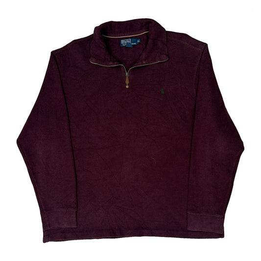 Polo By Ralph Lauren 1/4 Zip - XL Burgundy Cotton