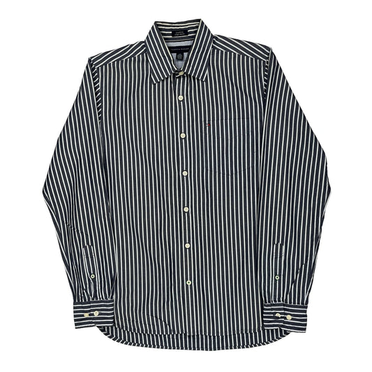 Tommy Hilfiger Striped Shirt - Small Black & White Cotton