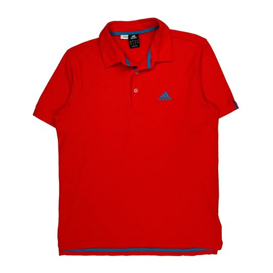 Adidas Polo Shirt - Medium Red Polyester