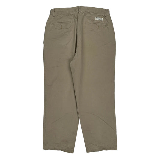 Andrew Pant Polo By Ralph Lauren Pleated Chinos - 32W 27L Khaki Cotton
