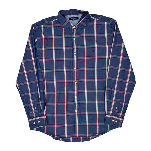 Tommy Hilfiger Checked Shirt - XL Blue Cotton