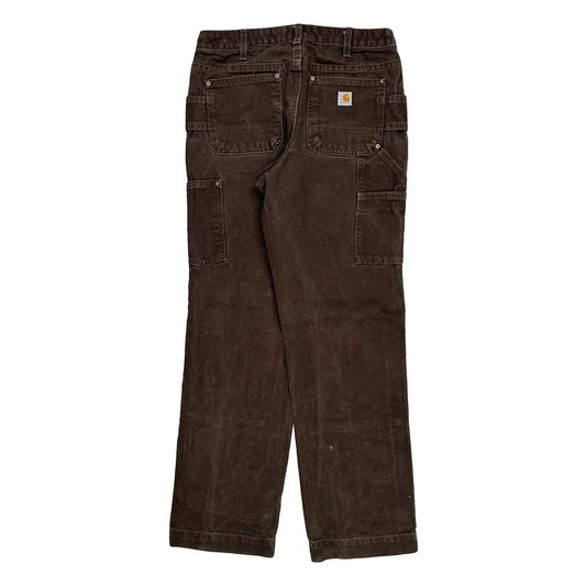 Carhartt Double Knee Carpenter Trousers - 32W UK 12 Brown Cotton