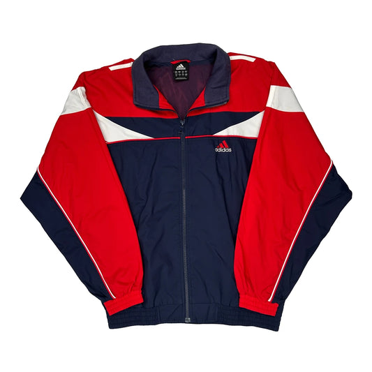 Adidas Striped Track Jacket - Medium Navy Polyester