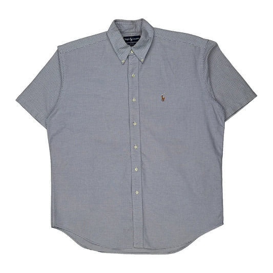 Ralph Lauren Checked Short Sleeve Shirt - Large Blue Cotton