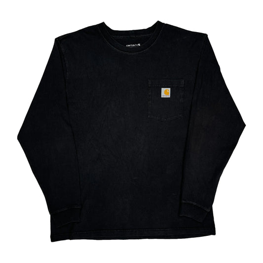 Vintage Carhartt Long Sleeve T-Shirt - Large Black Cotton
