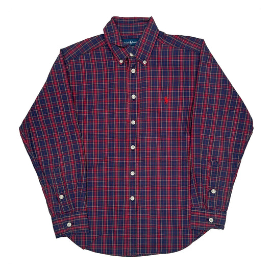 Vintage Age 6-8 Ralph Lauren Checked Shirt - Small Red Cotton