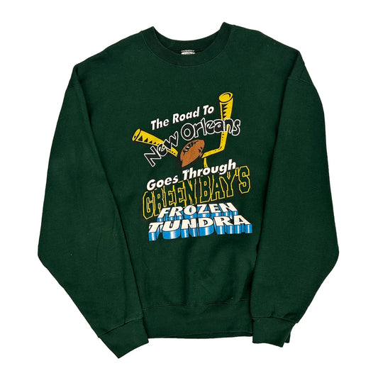 Made In USA Green Bay Packers Fruit Of The Loom Nfl Sweatshirt - XL Green Cotton Blend