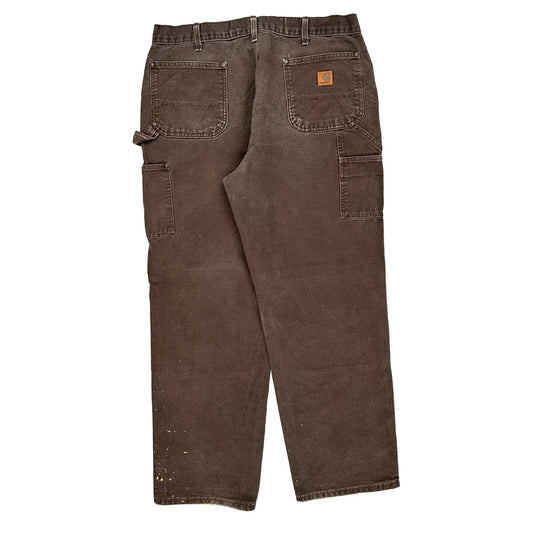 Carhartt Double Knee Carpenter Trousers - 36W 31L Brown Cotton