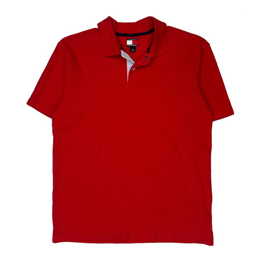 Vintage Tommy Hilfiger Polo Shirt - Large Red Cotton
