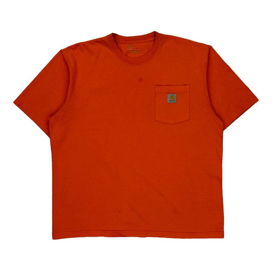 Carhartt T-Shirt - Large Orange Cotton