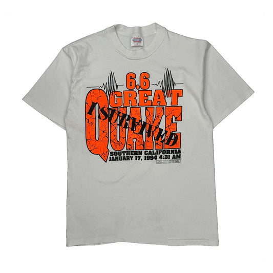 Great Quake 6.6 Southern California Jersey Creek Single Stitch T-Shirt - Large White Cotton