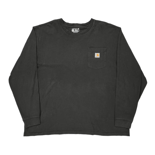 Carhartt Long Sleeve T-Shirt - 2XL Black Cotton