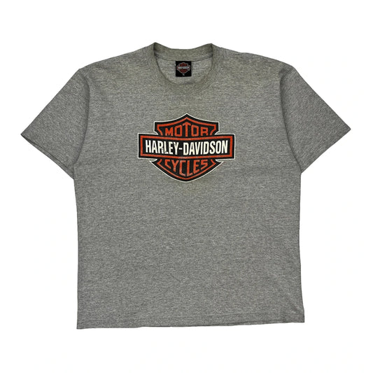 Mardi Gras 2003 Harley Davidson Graphic T-Shirt - XL Grey Cotton Blend