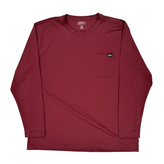 Dickies Long Sleeve T-Shirt - 2XL Burgundy Polyester
