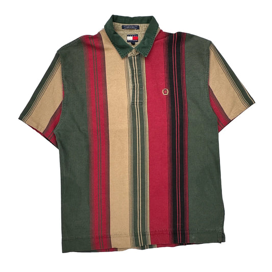 Tommy Hilfiger Striped Rugby Shirt - XL Multicoloured Cotton