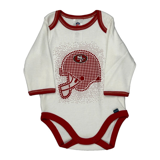 Age 0-3 Months San Francisco 49Ers Nfl Football Long Sleeve T-Shirt - 4XS Red Cotton Blend