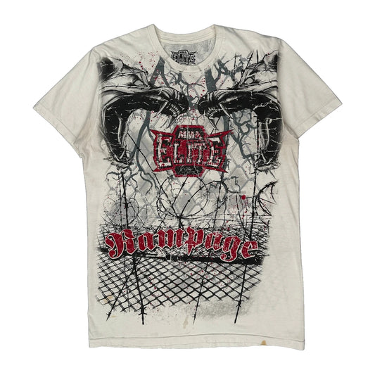 Vintage Rampage Mma Elite Graphic T-Shirt - Large White Cotton
