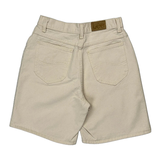 Lee Baggy Denim Shorts - 28W 6L Cream Cotton