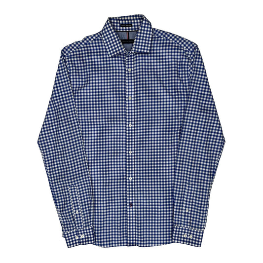 Vintage Tommy Hilfiger Checked Shirt - Medium Blue Cotton