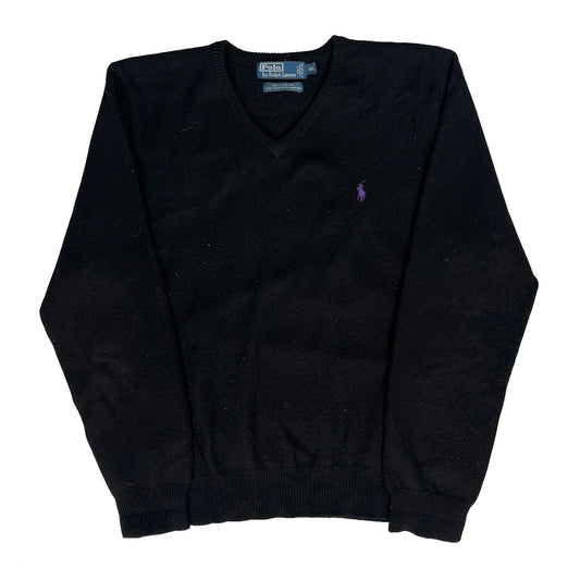 Vintage Polo By Ralph Lauren Jumper - XL Black Wool