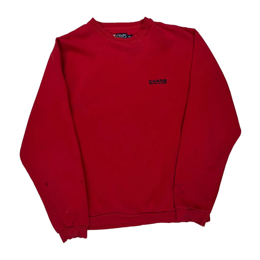 Vintage Chaps Ralph Lauren Sweatshirt - XL Red Cotton Blend