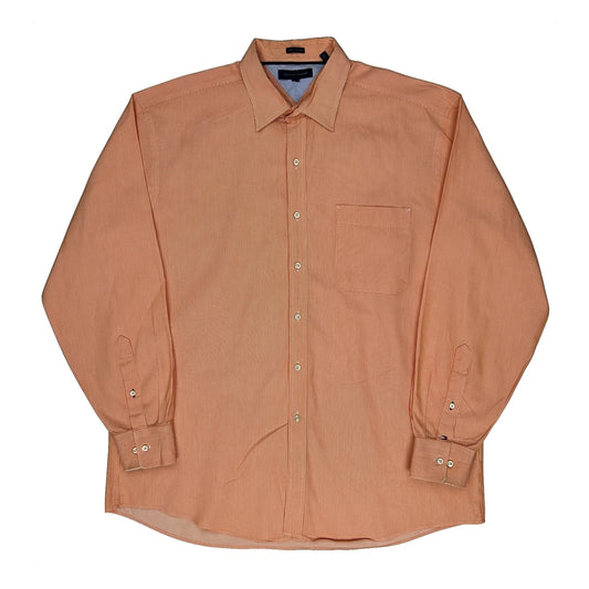 Vintage Tommy Hilfiger Striped Shirt - XL Orange Cotton