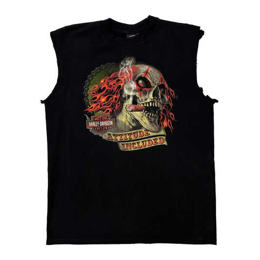 Harley Davidson Graphic T-Shirt - Large Black Cotton