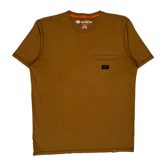 Vintage Dickies T-Shirt - Large Brown Cotton