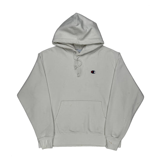 Reverse Weave Champion Hoodie - Large White Cotton