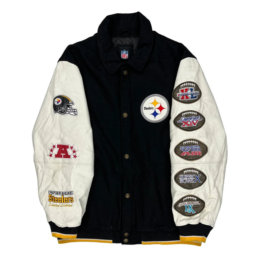Pittsburgh Steelers Nfl Varsity Jacket - 2XL Black Wool Blend