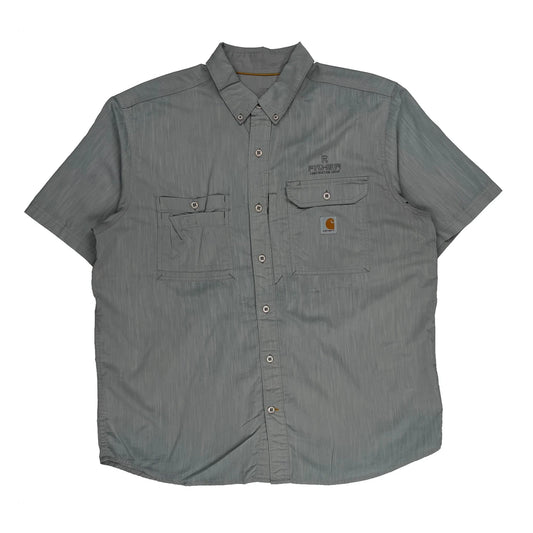 Carhartt Short Sleeve Shirt - XL Grey Polyester Blend