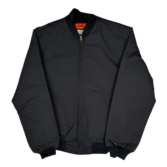 Vintage Cintas Work Bomber Jacket - Small Black Polyester