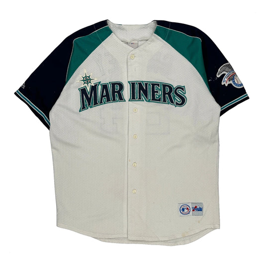 Seattle Mariners Majestic Mlb Jersey - Large Green Polyester