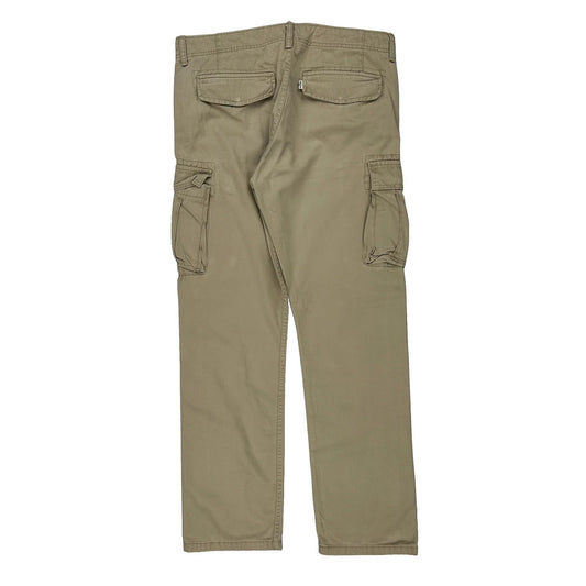 Levis Cargo Trousers - 37W 33L Khaki Cotton