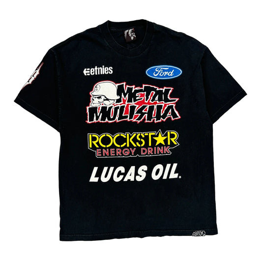 Etnies Graphic T-Shirt - XL Black Cotton