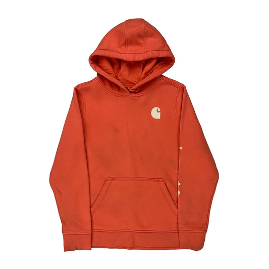 Carhartt Hoodie - Large Orange Cotton Blend