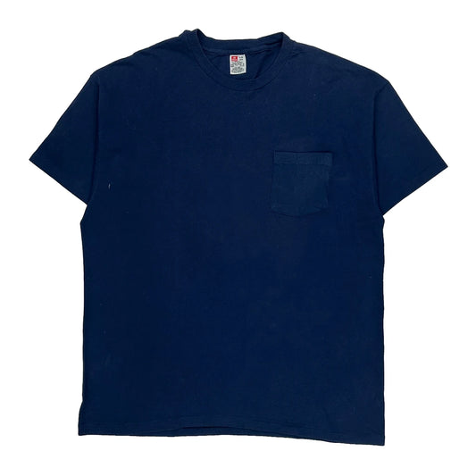Vintage Hanes Single Stitch T-Shirt - XL Blue Cotton