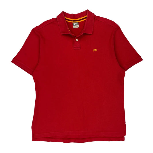 Nike Polo Shirt - Large Red Cotton
