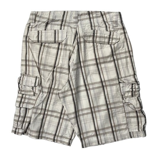 Lee Checked Cargo Shorts - 30W 11L Grey Cotton