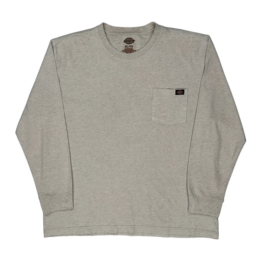 Dickies Long Sleeve T-Shirt - XL Grey Cotton