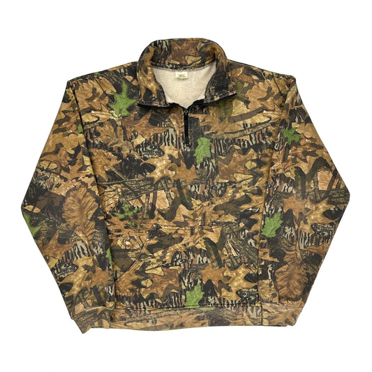 Unbranded Camo 1/4 Zip - Medium Camo Cotton Blend