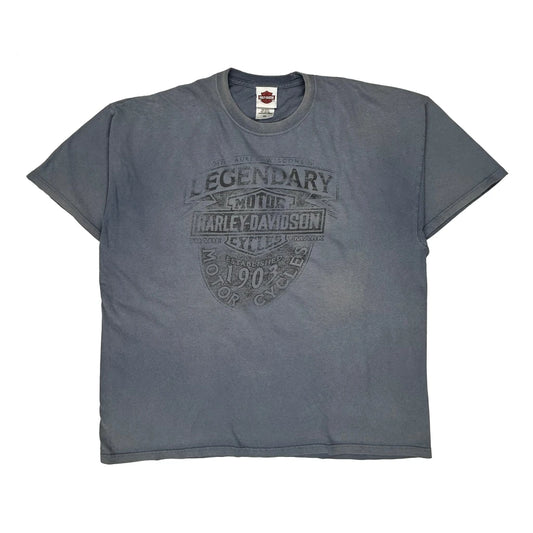 Buckeye Harley Davidson Graphic T-Shirt - 2XL Grey Cotton