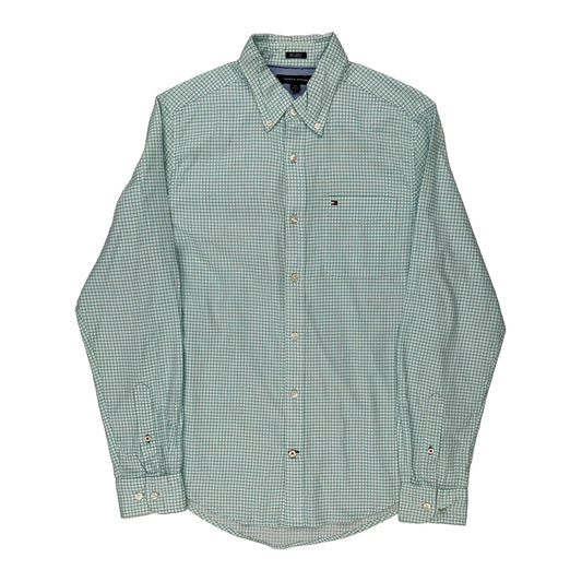 Tommy Hilfiger Checked Shirt - Small Green Cotton