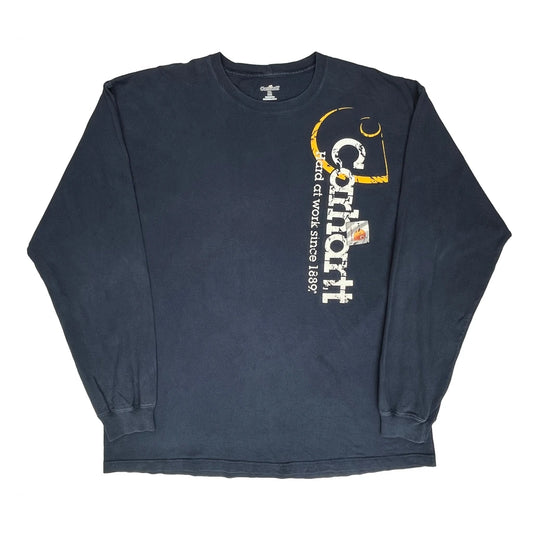 Carhartt Tall Long Sleeve T-Shirt - XL Navy Cotton