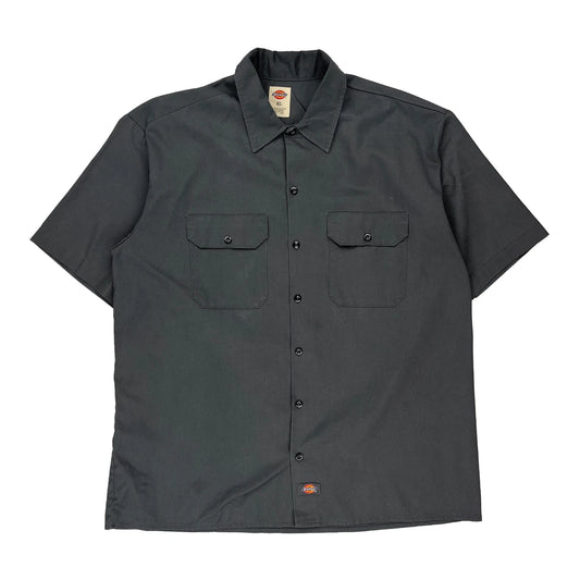 Dickies Short Sleeve Shirt - XL Grey Polyester Blend