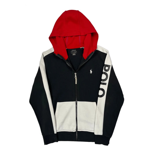 Vintage Polo By Ralph Lauren Spellout Hoodie - Small Black Cotton