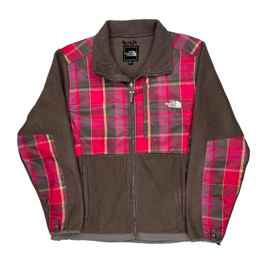 The North Face Checked Fleece Jacket - XL Brown Polyester
