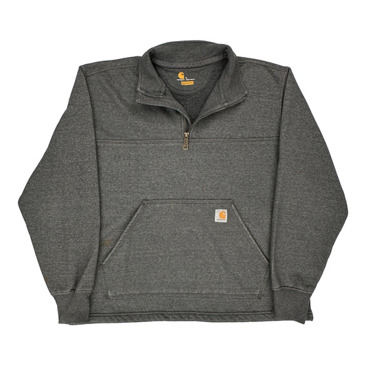 Carhartt 1/4 Zip - Large Grey Cotton Blend